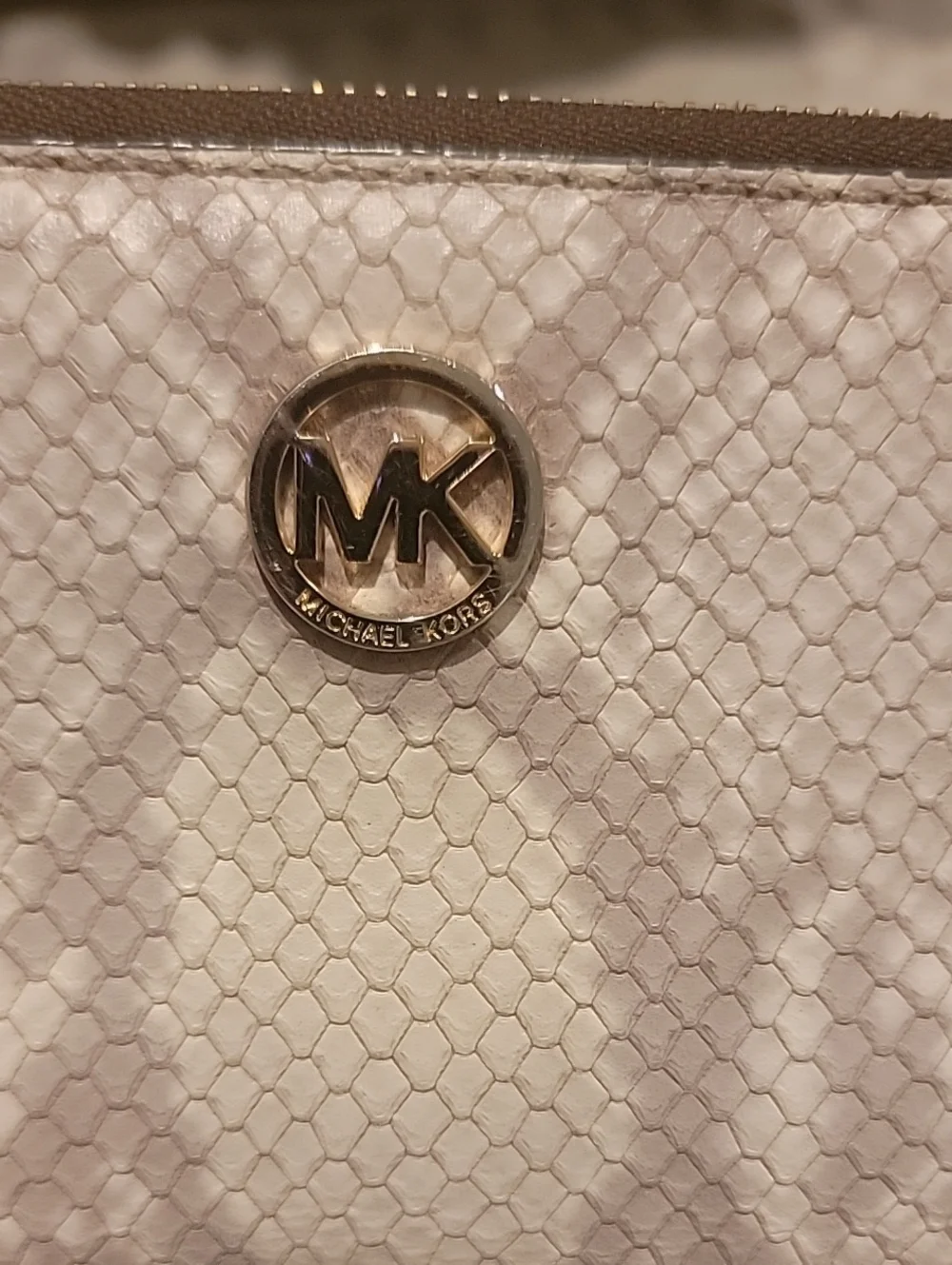 Michael Kors Jet Set Python Leather Wallet With Removable Wrist Strap